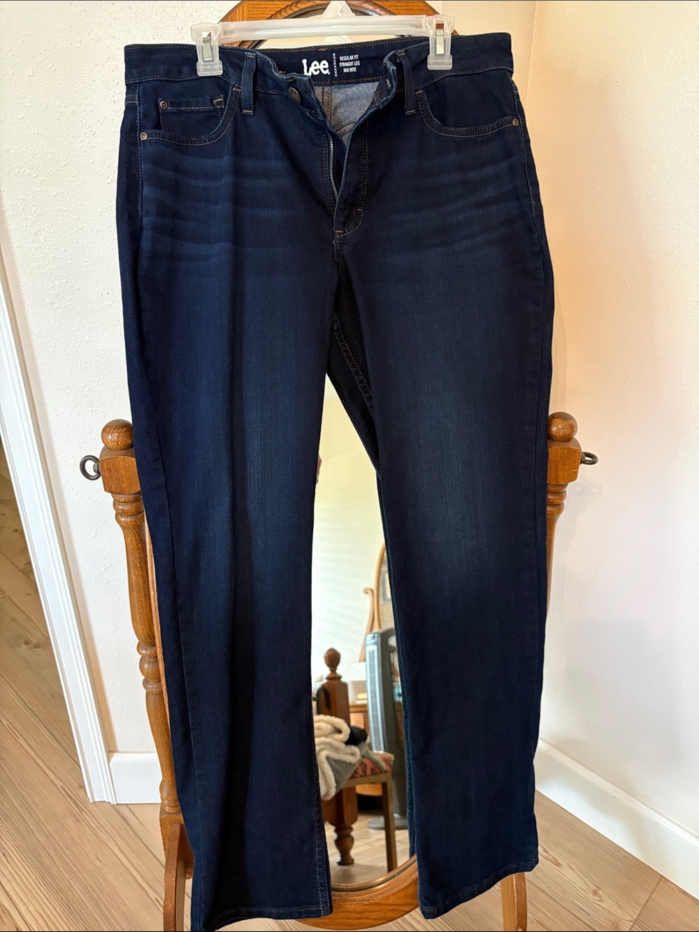 Lee Navy Blue Straight Leg Jeans